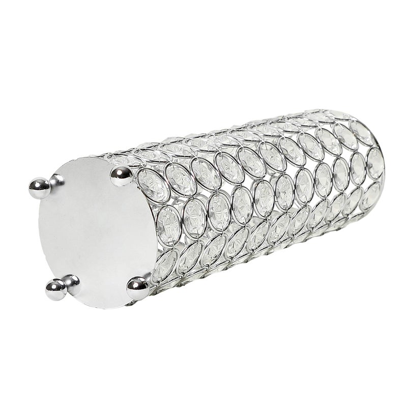 Elegant Designs HG1011-CHR Elipse Crystal Decorative Flower Vase, Candle Holder, Wedding Centerpiece, 10.25 Inch, Chrome - Image 4
